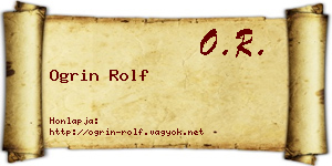 Ogrin Rolf névjegykártya